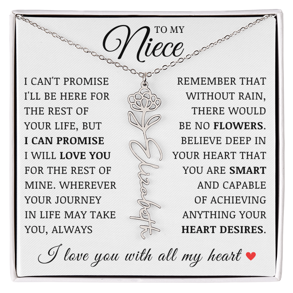 Niece Name Flower Necklace