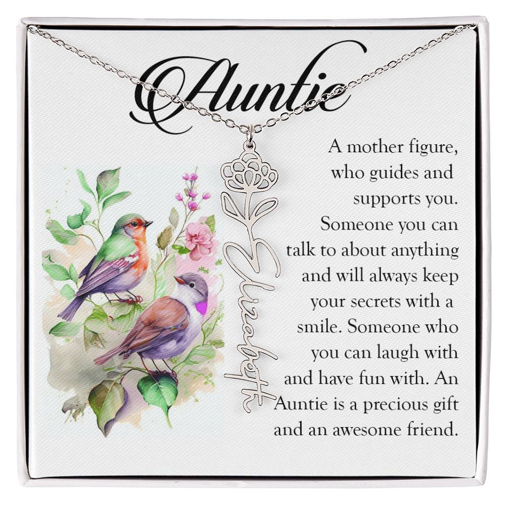 Aunt Gift, Name Flower Necklace