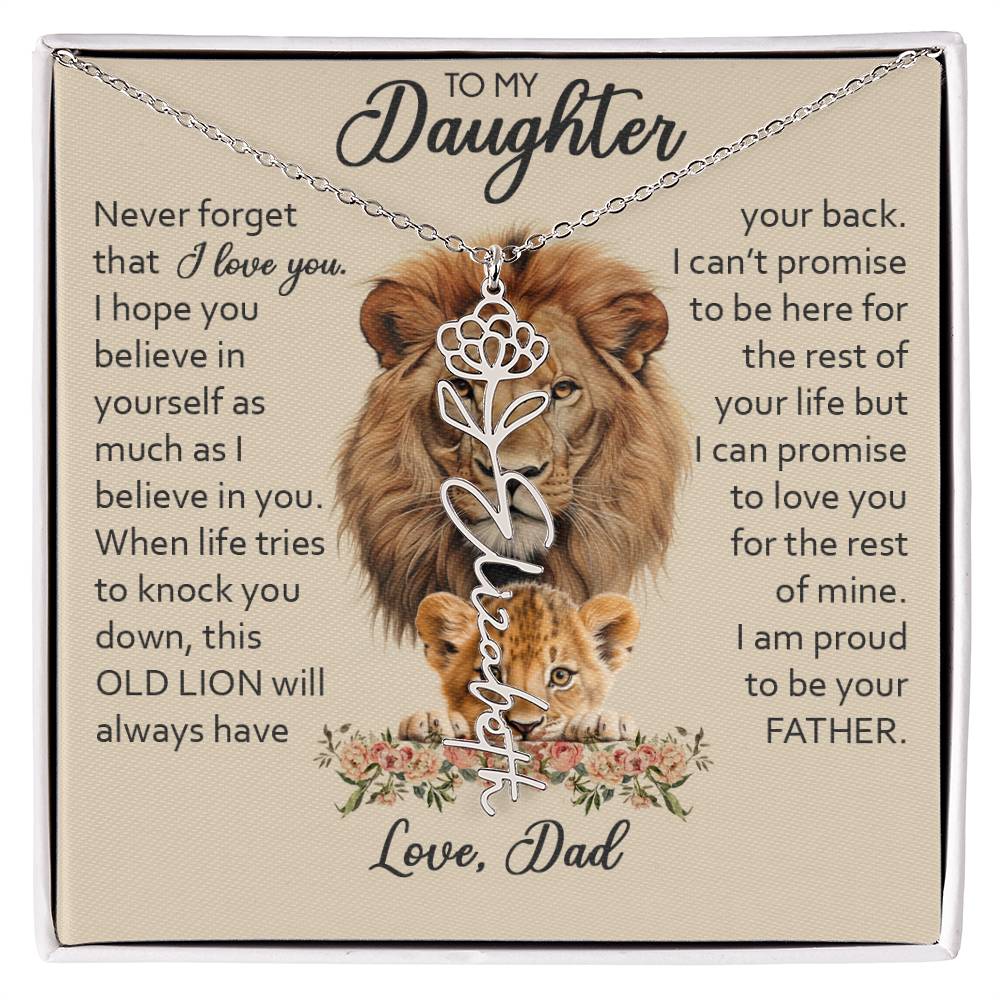 To My Daughter, Birth Flower Name Necklace