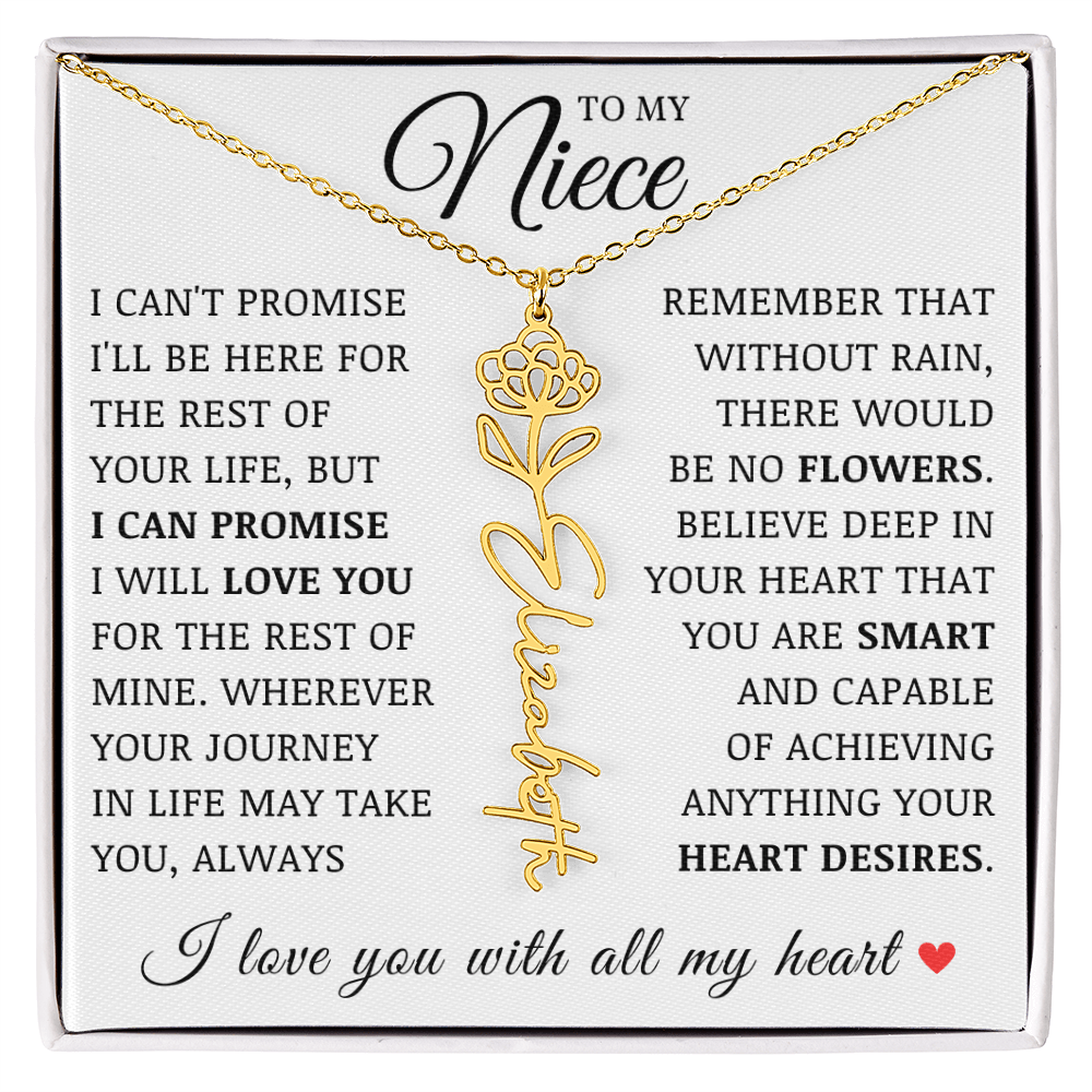Niece Name Flower Necklace