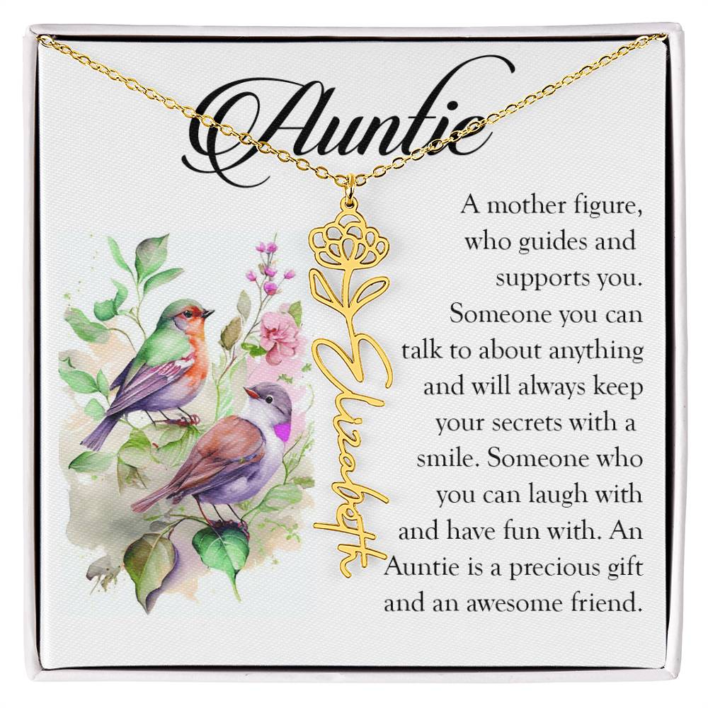 Aunt Gift, Name Flower Necklace