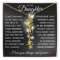 To My Daughter "No Rain No Flowers" Name Necklace