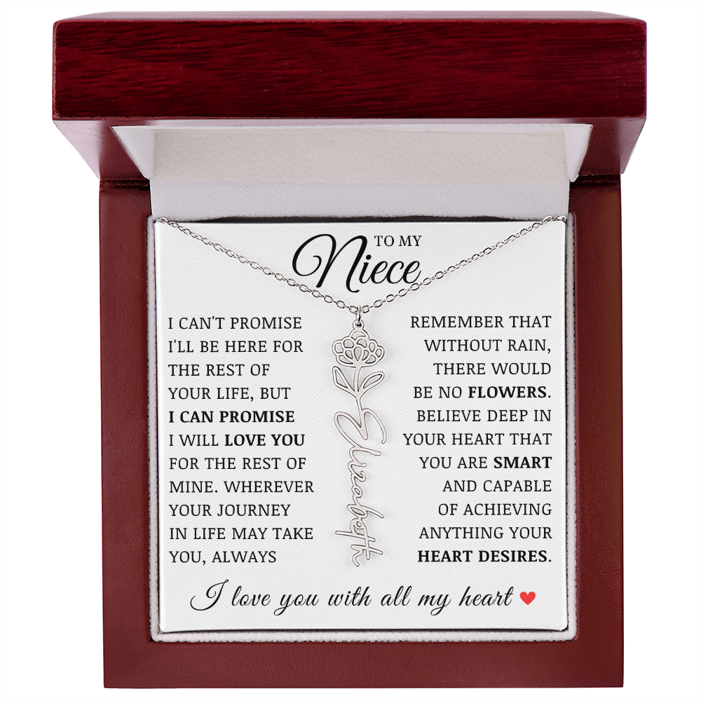 Niece Name Flower Necklace