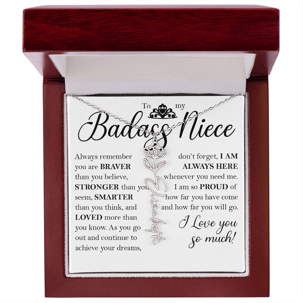 Nice Gift, Name Flower Necklace
