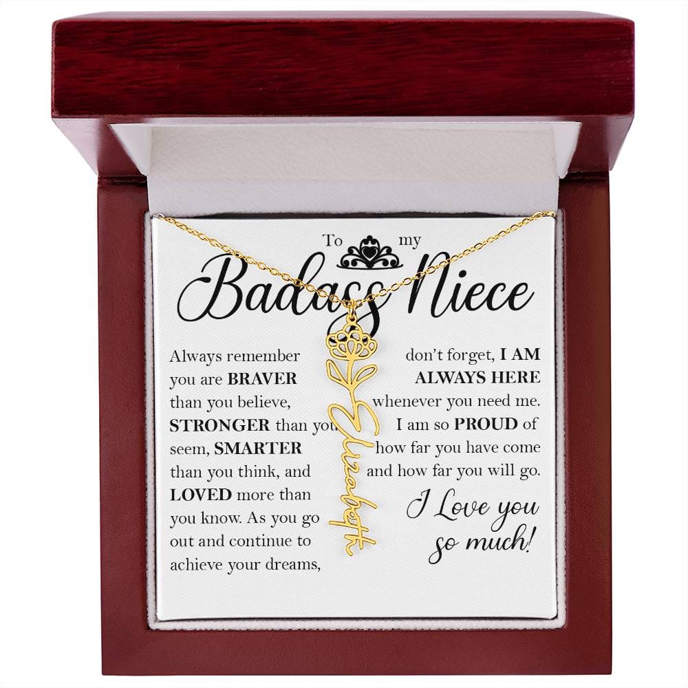 Nice Gift, Name Flower Necklace