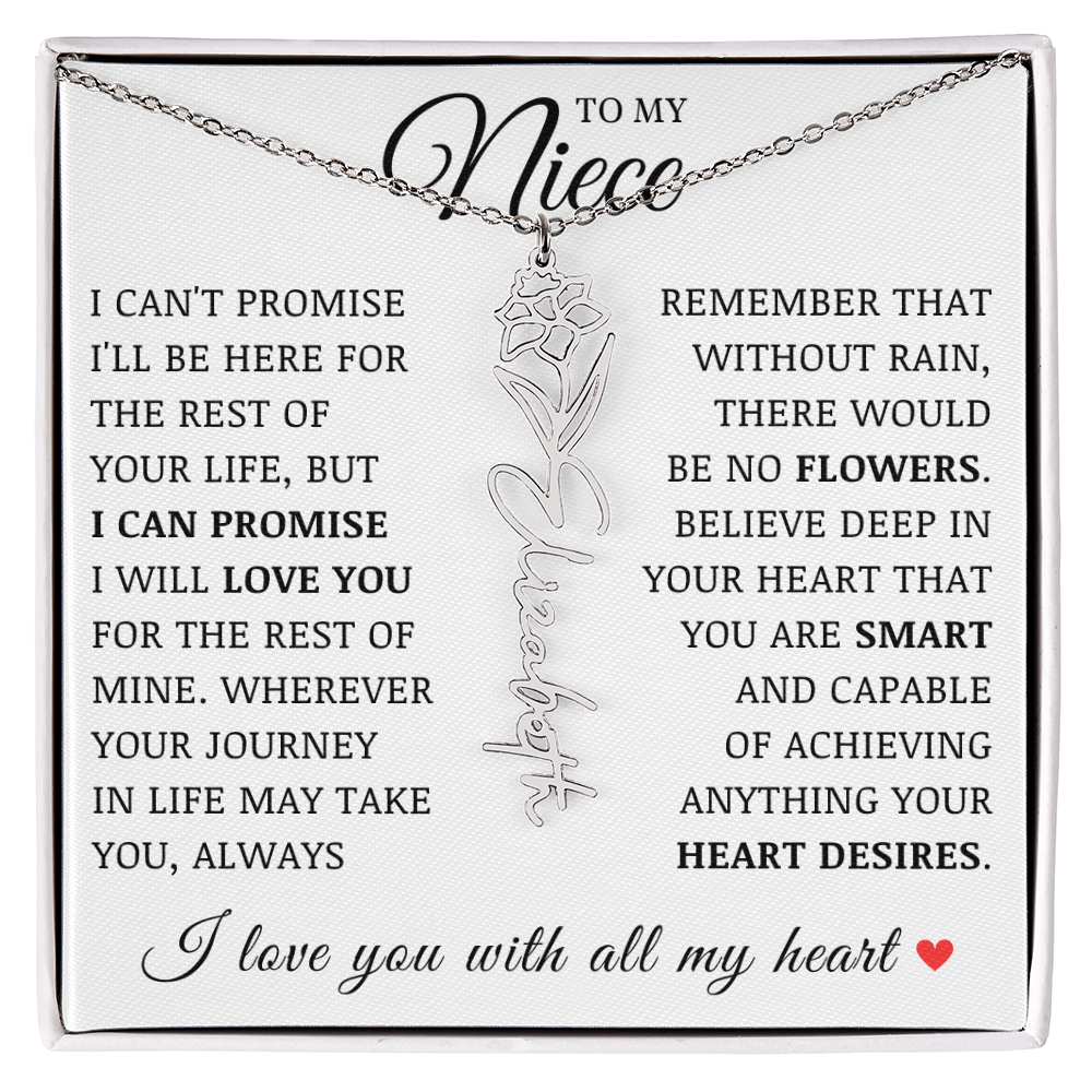 Niece Name Flower Necklace