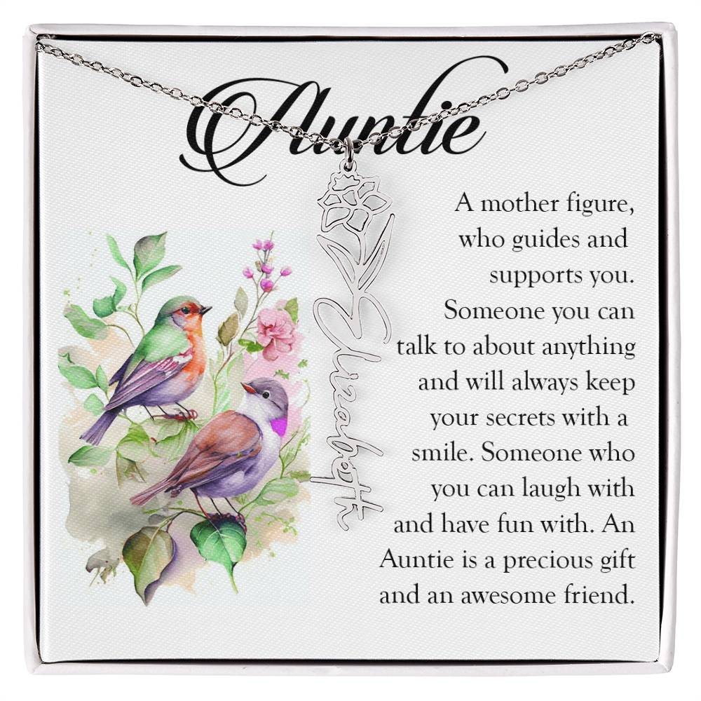 Aunt Gift, Name Flower Necklace