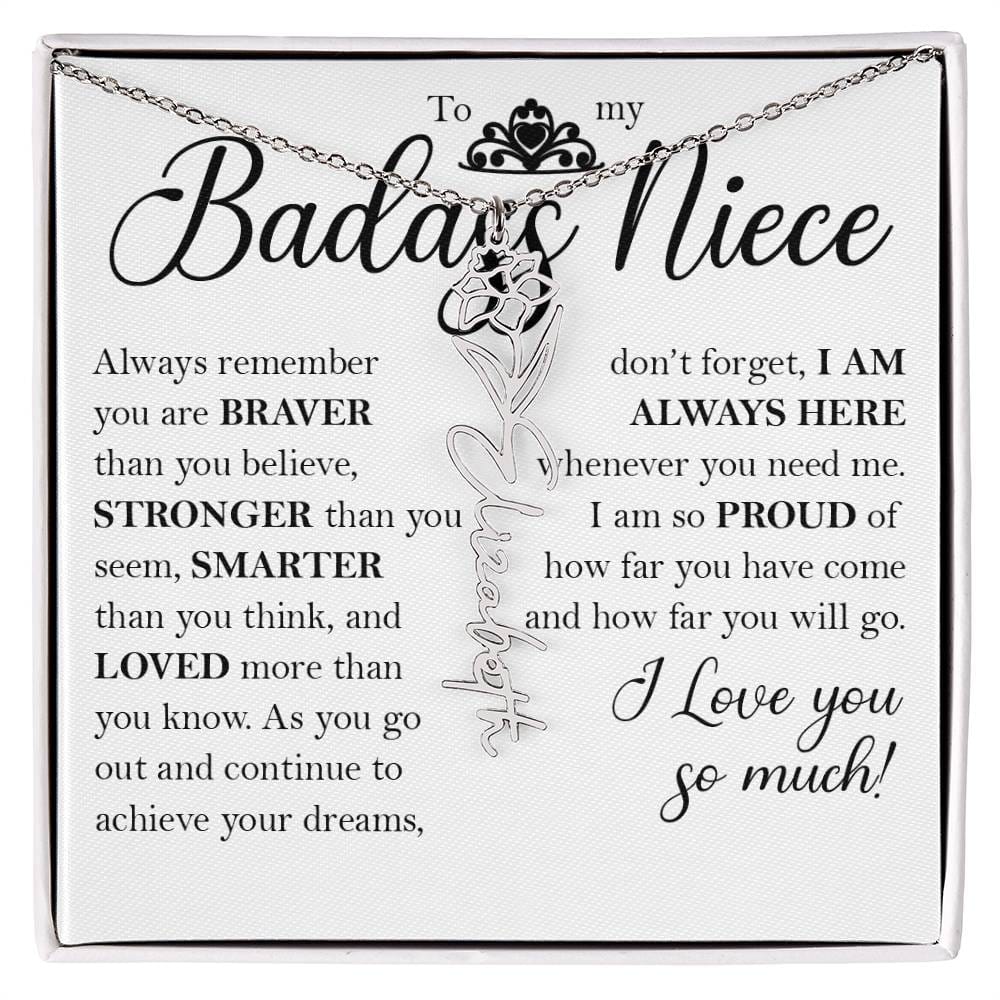 Nice Gift, Name Flower Necklace