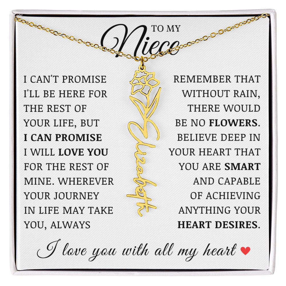 Niece Name Flower Necklace