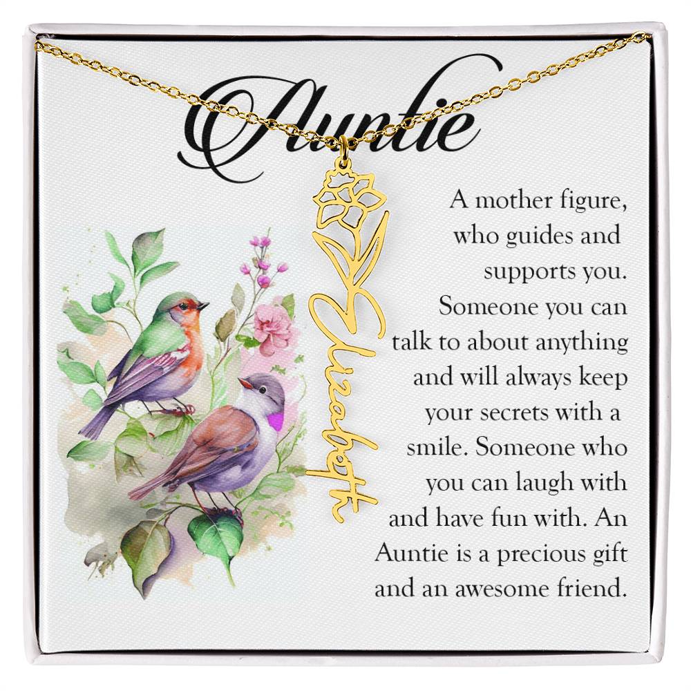 Aunt Gift, Name Flower Necklace