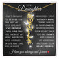 To My Daughter "No Rain No Flowers" Name Necklace