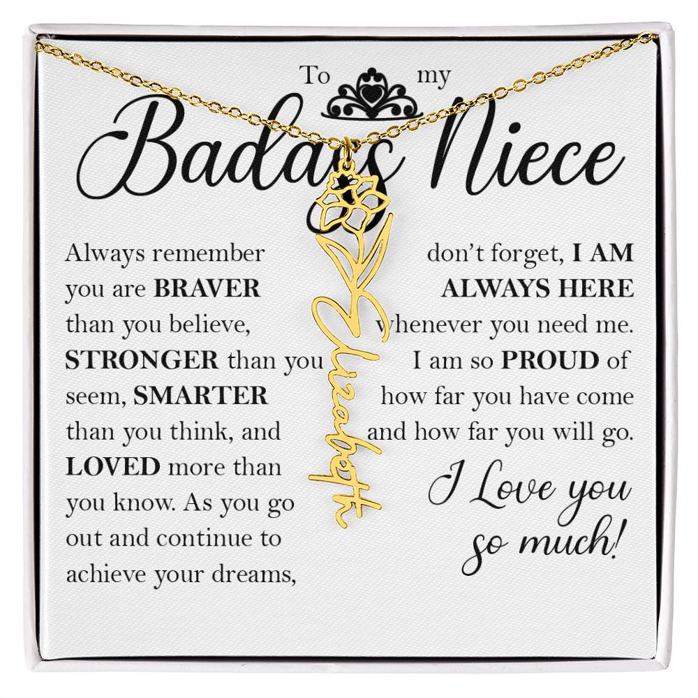 Nice Gift, Name Flower Necklace