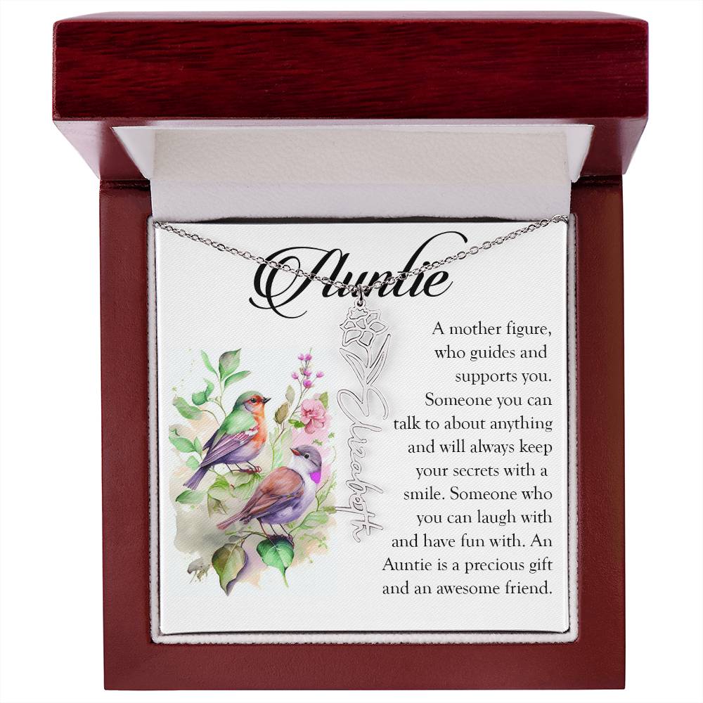 Aunt Gift, Name Flower Necklace