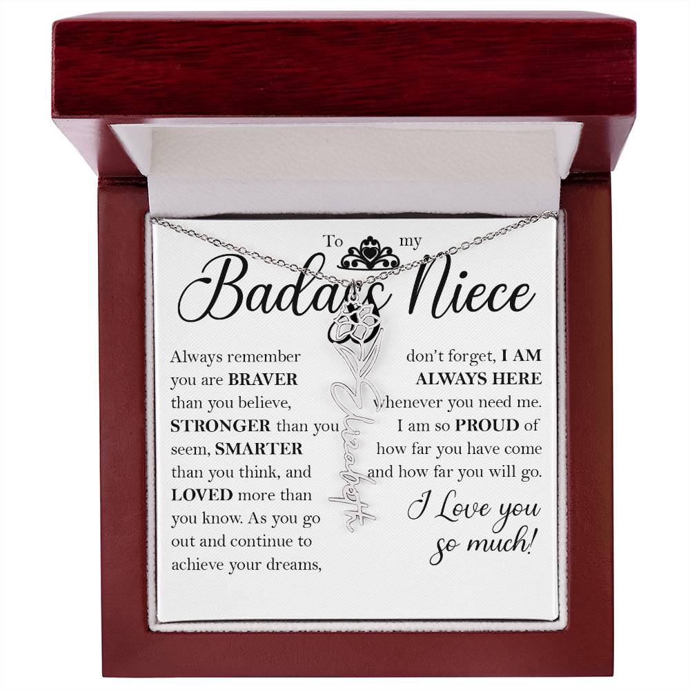 Nice Gift, Name Flower Necklace
