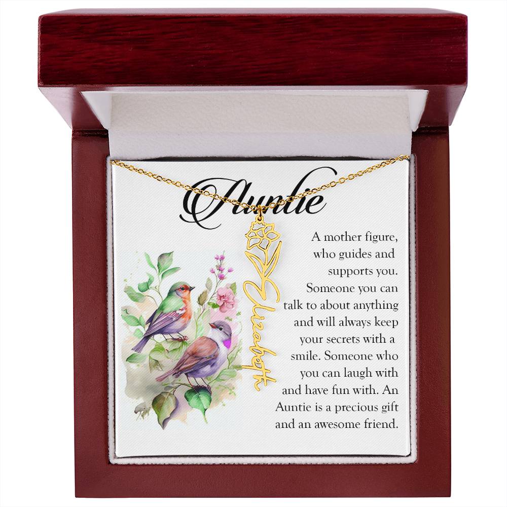 Aunt Gift, Name Flower Necklace