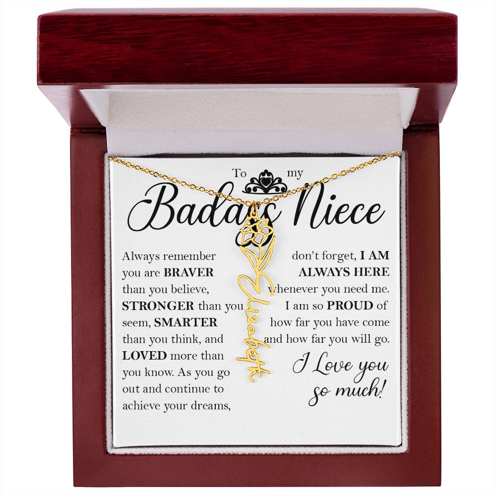Nice Gift, Name Flower Necklace