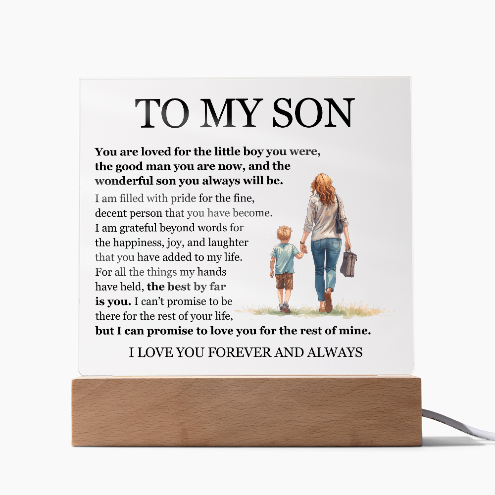 Acrylic Square Plaque - To My Son "The Best By Far is You"