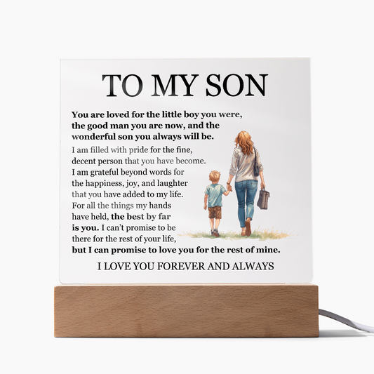 Acrylic Square Plaque - To My Son "The Best By Far is You"