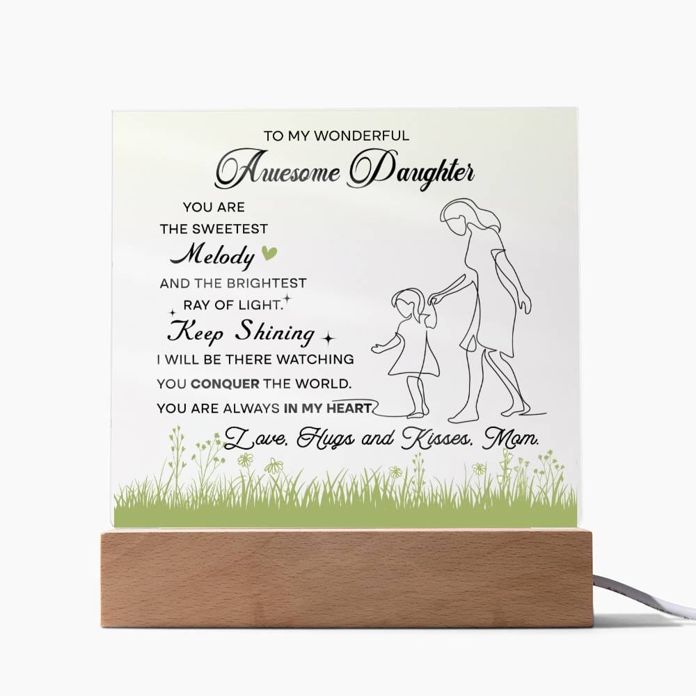 To My Wonderful Awesome Daughter, Acrylic Square Plaque