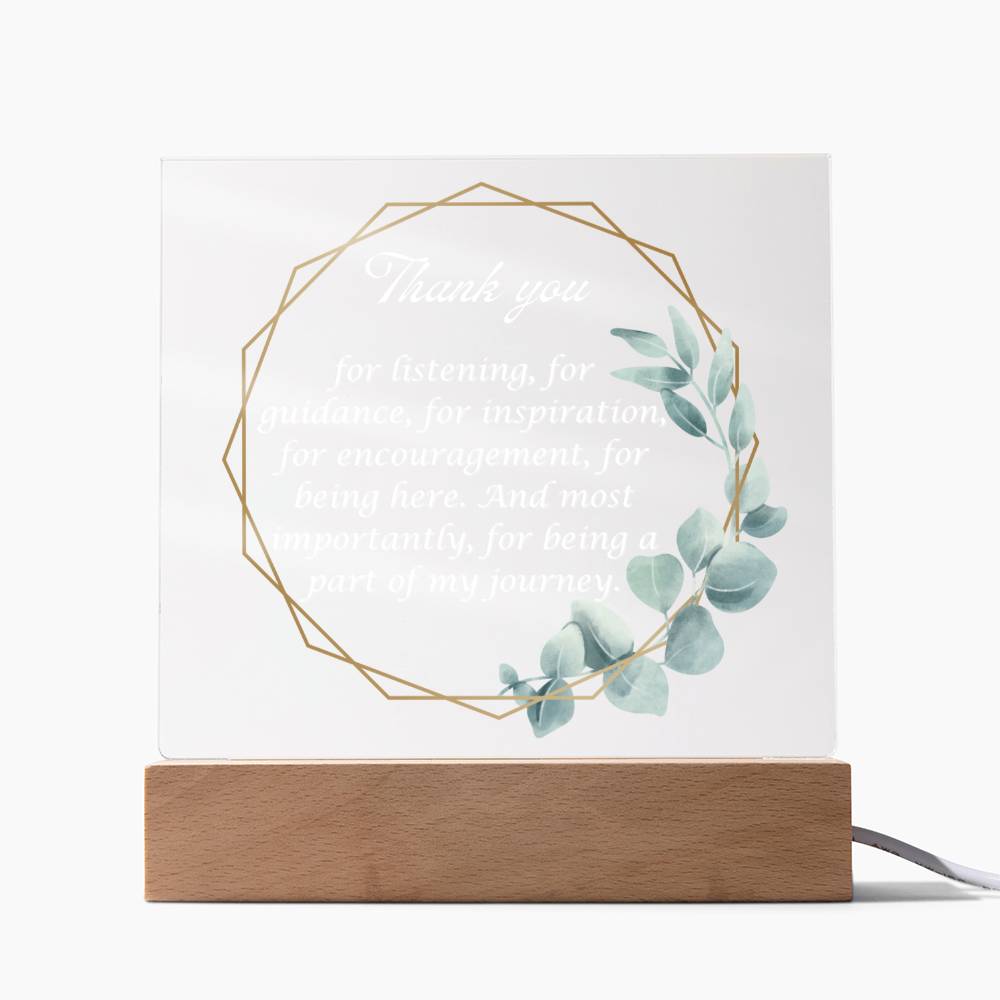 Thank You Appreciation Gift, Acrylic Square Plaque
