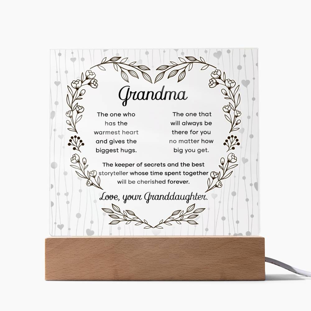 To My Grandma, Acrylic Square Plaque