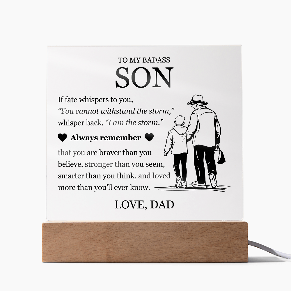 Square Acrylic Plaque - To My Son "Always Remember"