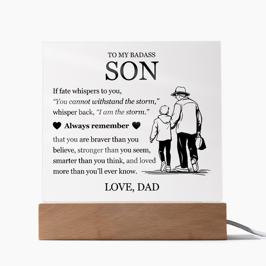 Square Acrylic Plaque - To My Son "Always Remember"