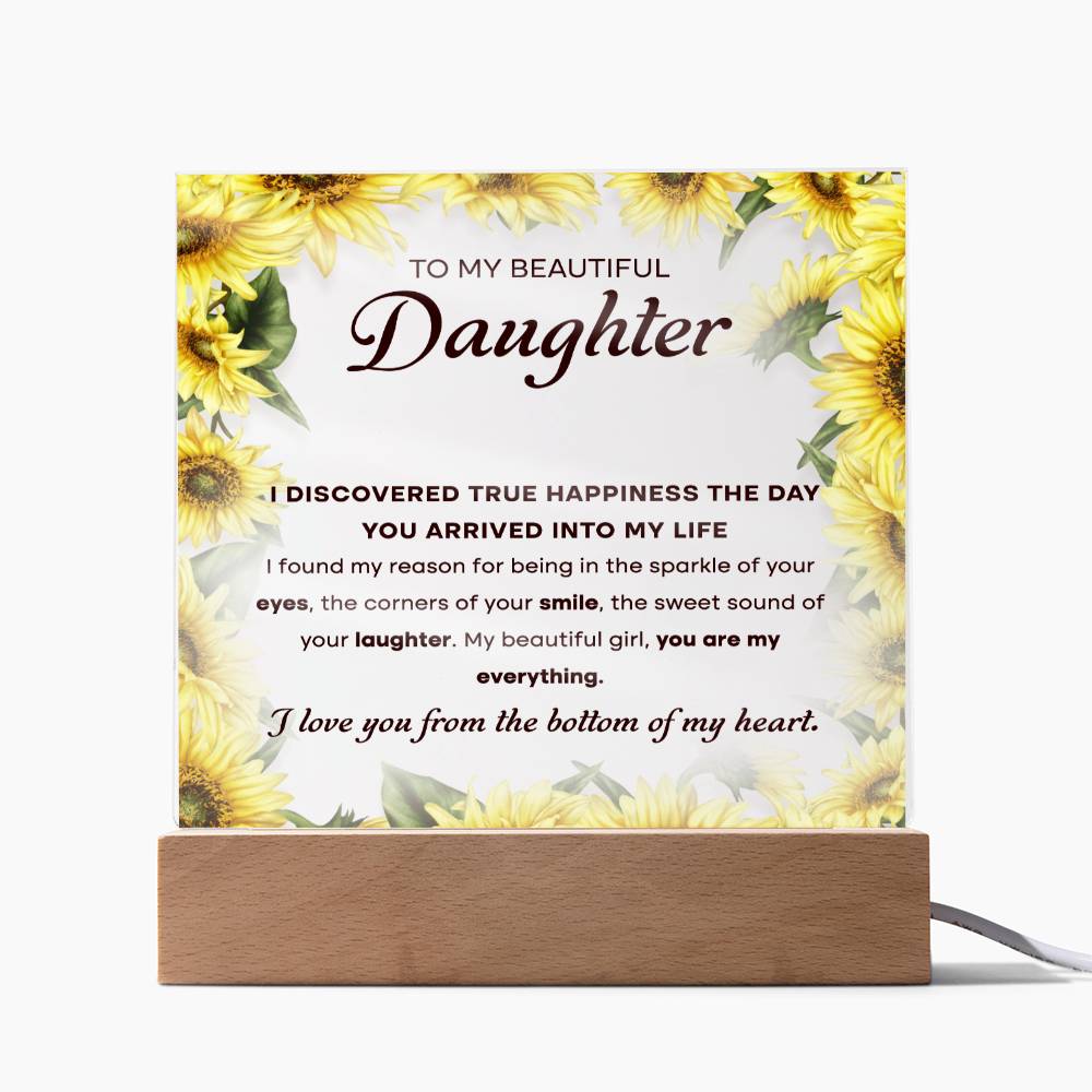 To My Beautiful Daughter, Acrylic Square Plaque