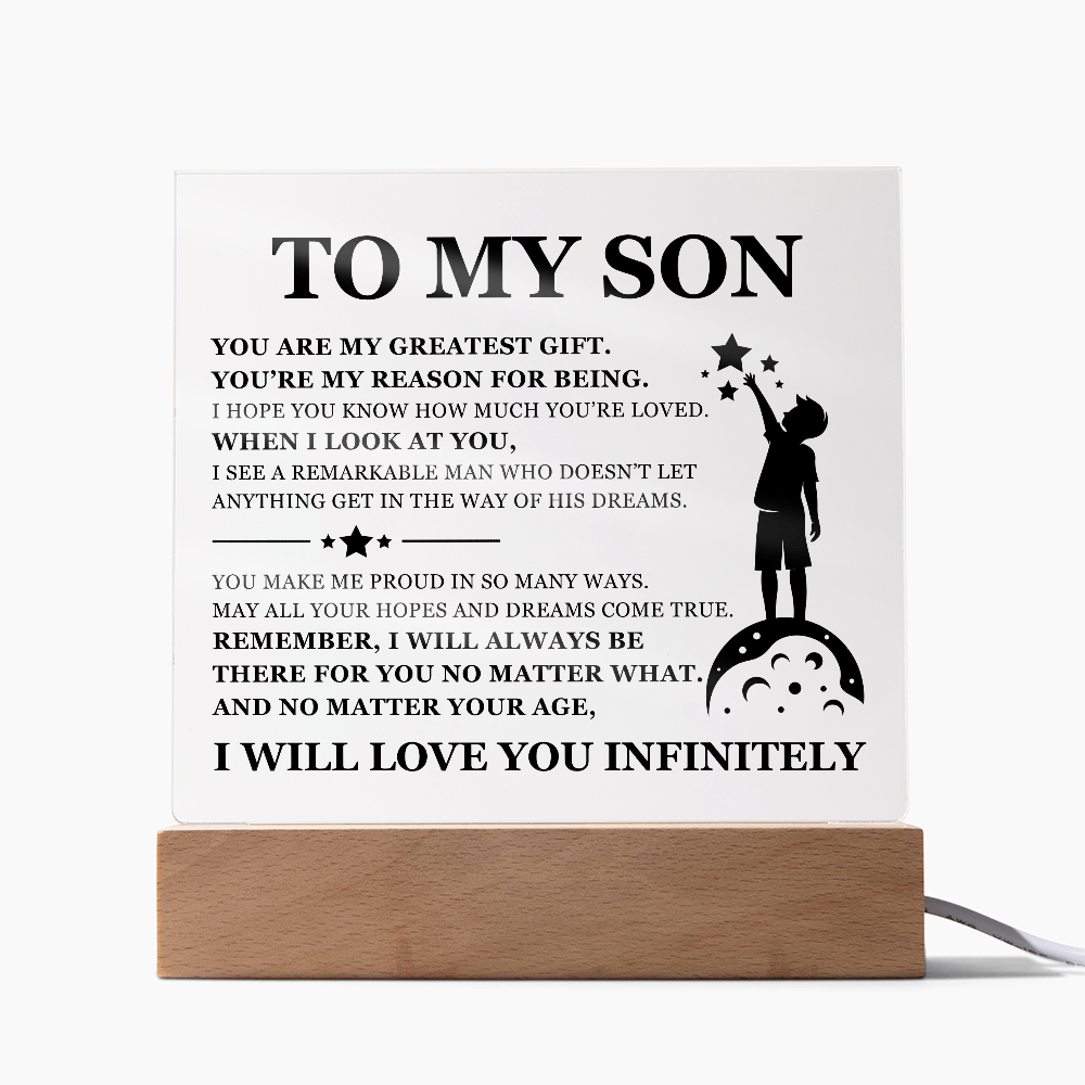 Square Acrylic Plaque - To My Son "You Are My Greatest Gift"