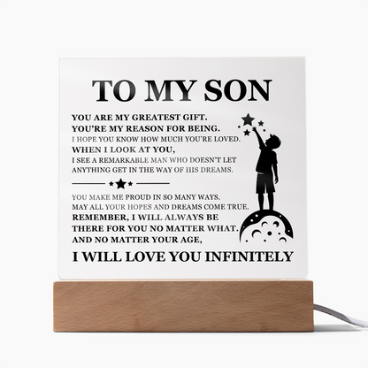 Square Acrylic Plaque - To My Son "You Are My Greatest Gift"
