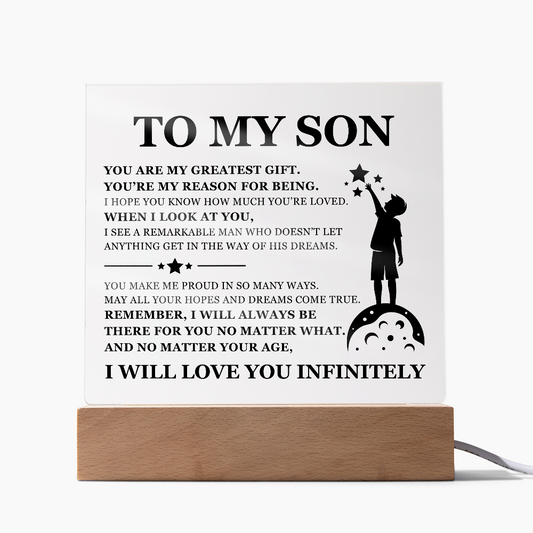 Square Acrylic Plaque - To My Son "You Are My Greatest Gift"