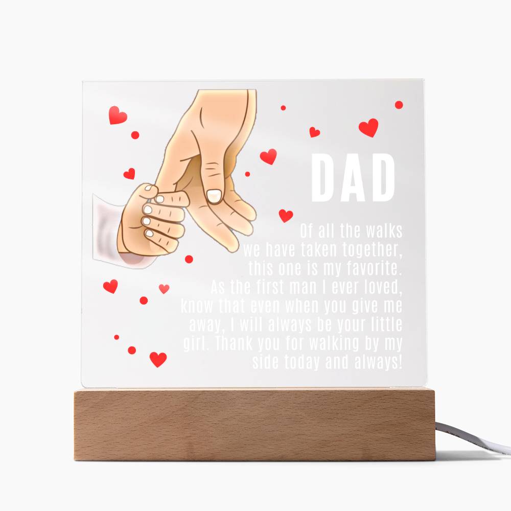 Dad Plaque, Acrylic Square Plaque, Gift for Father