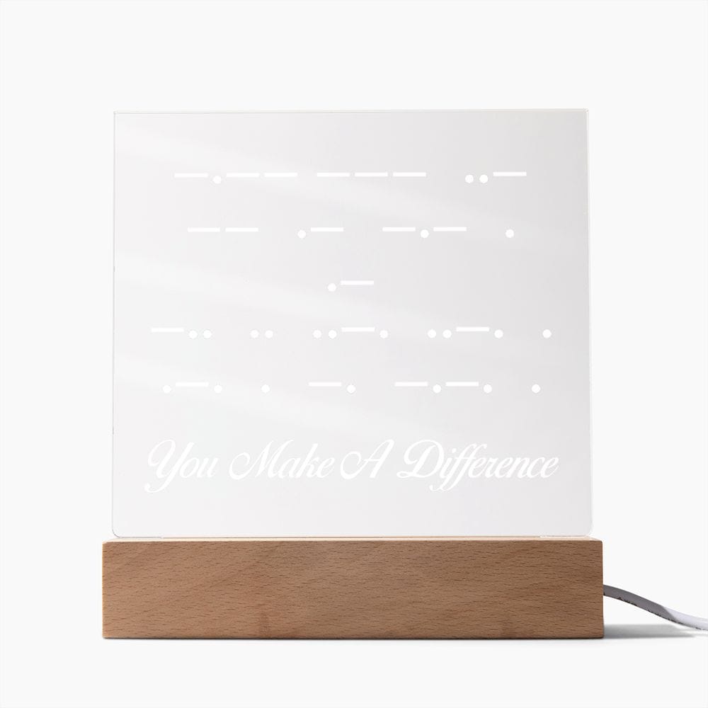Inspirational Quote Morse Code, Acrylic Plaque