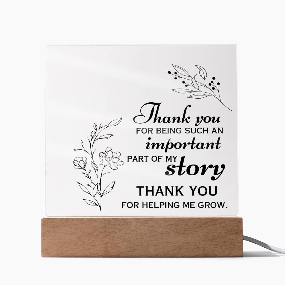 Thank You Gift, Appreciation For His or Her Help, Acrylic Square Plaque, Gift for Men or Women