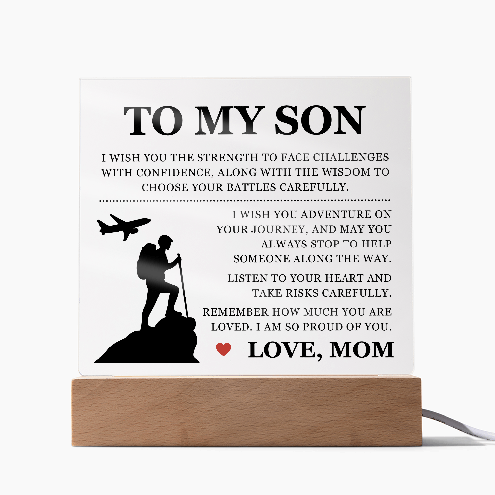 Square Acrylic Plaque - To My Son "I Am So Proud Of You"