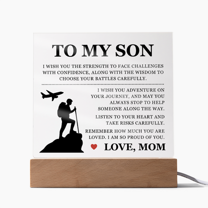 Square Acrylic Plaque - To My Son "I Am So Proud Of You"