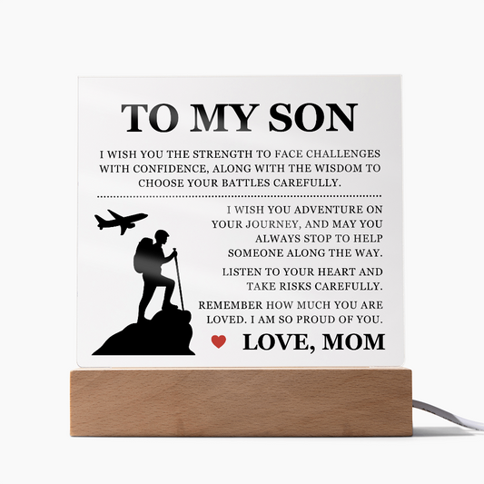 Square Acrylic Plaque - To My Son "I Am So Proud Of You"