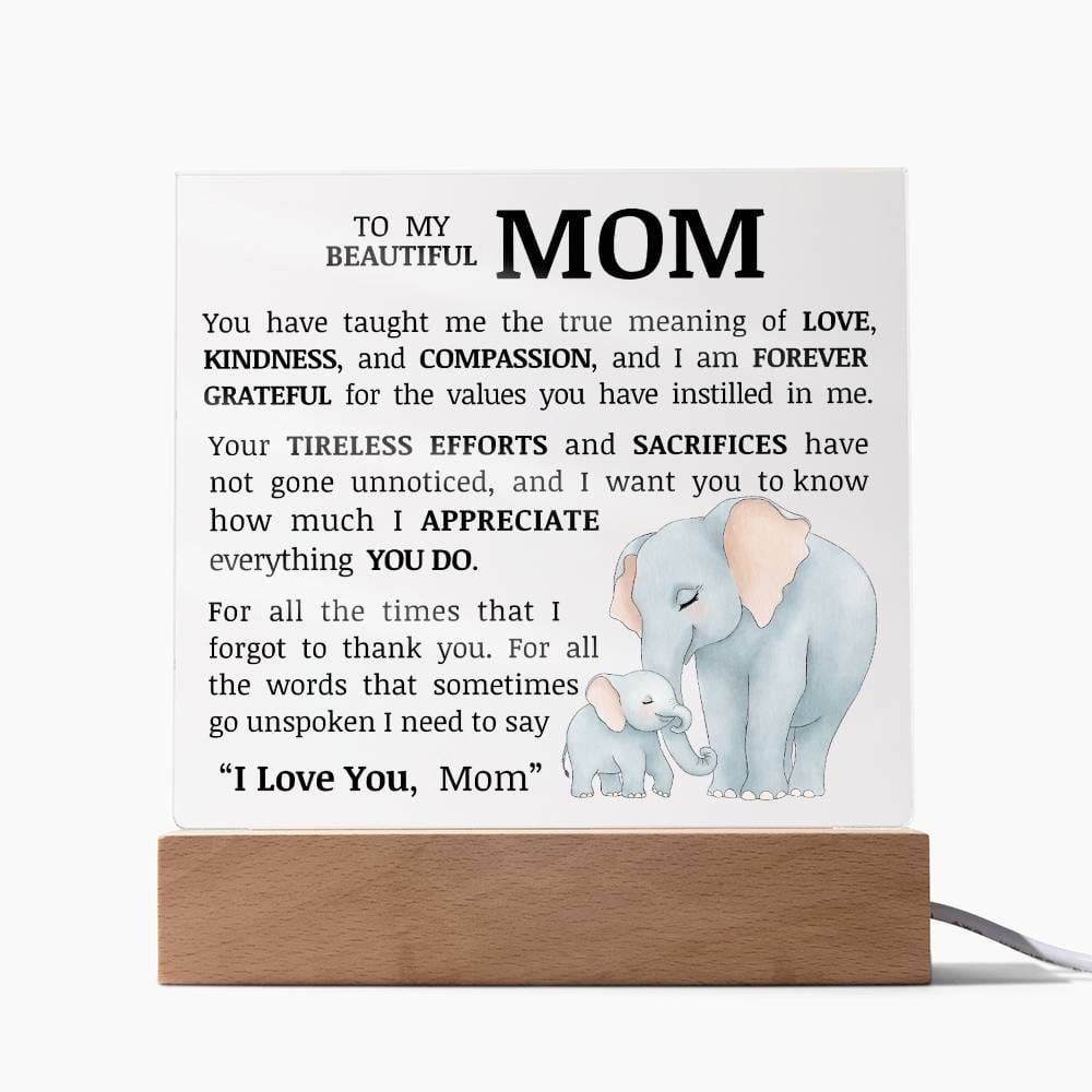 To My Beautiful Mom, Acrylic Plaque