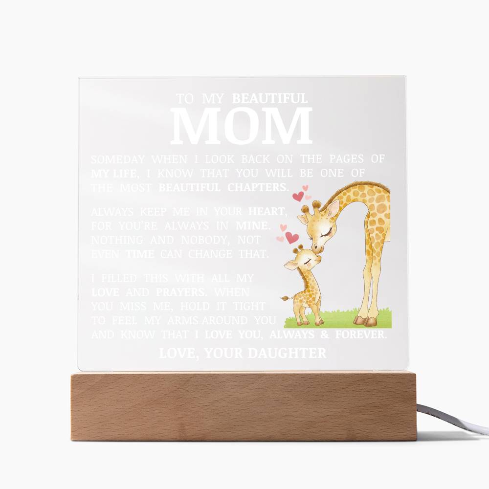 To My Beautiful Mom, Acrylic Plaque