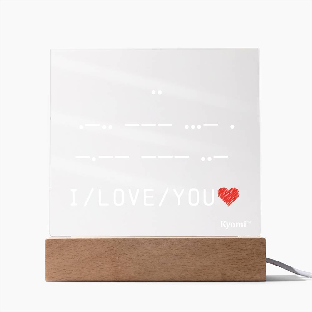 I Love You Morse Code Acrylic Plaque