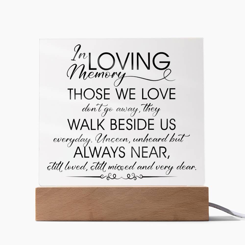 In Loving Memory Gift, Acrylic Square Plaque, Memorial Gift, Sympathy Gift for Loss