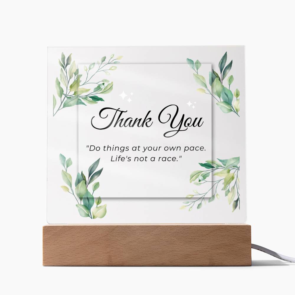 Thank You Appreciation Gift, Acrylic Square Plaque