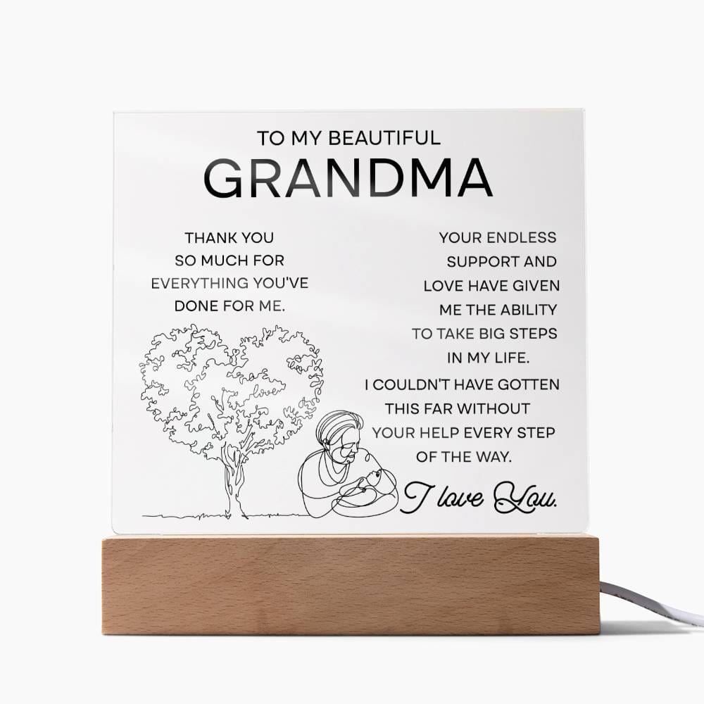 To My Beautiful Grandma Acrylic Square Plaque