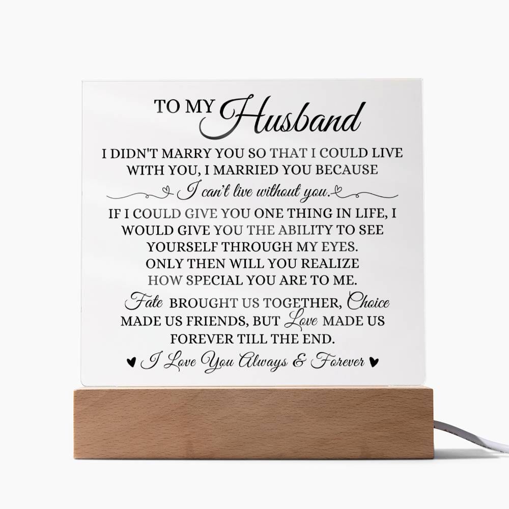 To My Husband "Fate Brought Us Together" Acrylic Plaque