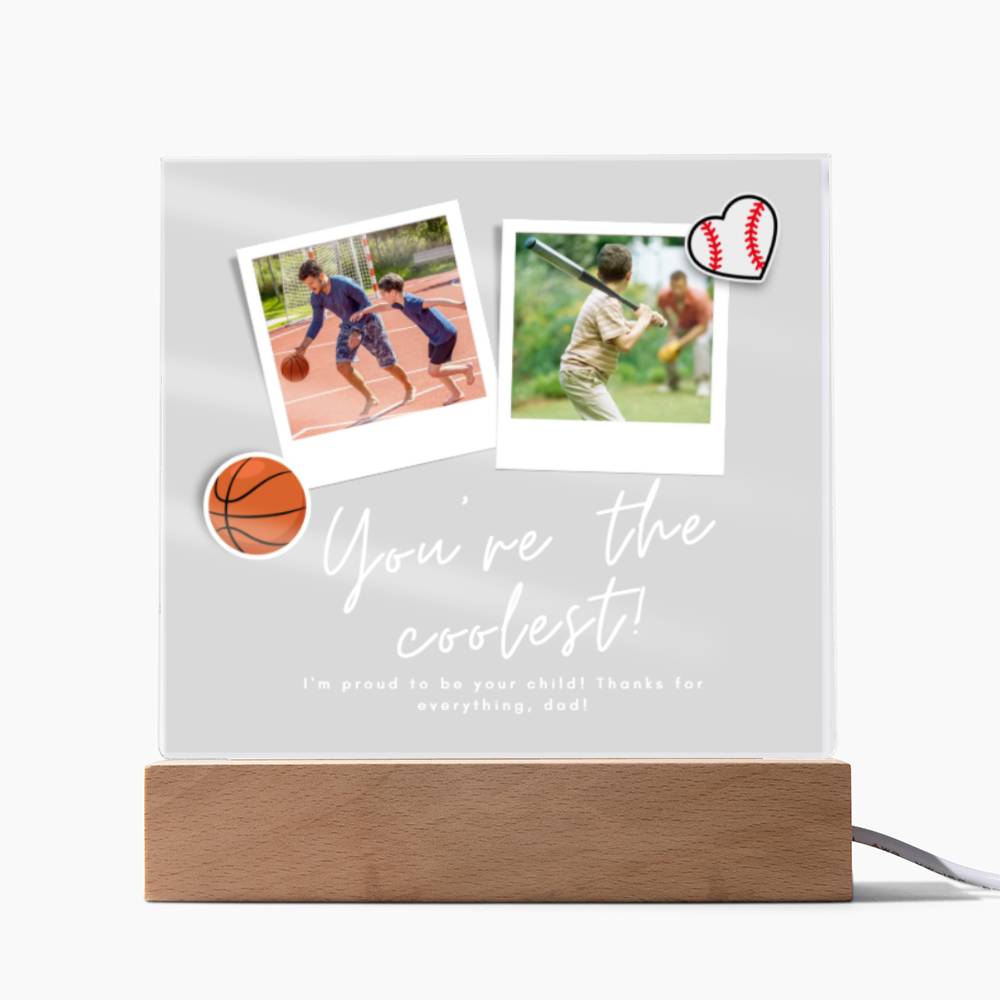 Customized Photo Plaque for Dad, Acrylic Square Plaque