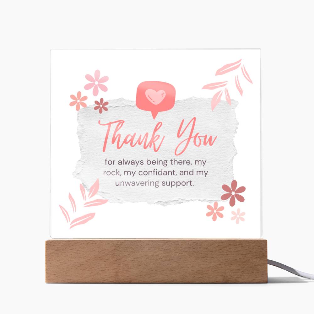 Thank You Appreciation Gift, Acrylic Square Plaque
