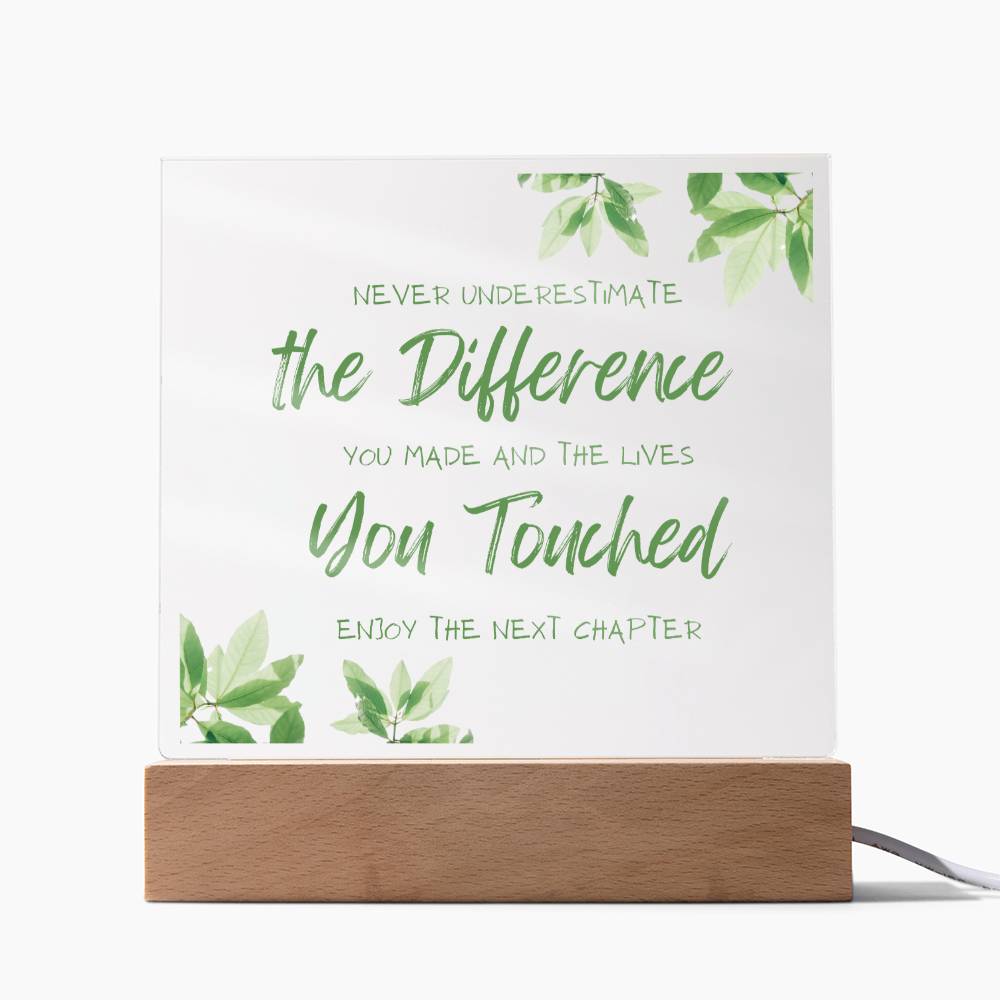 Enjoy The Next Chapter, Acrylic Square Plaque, Thank You Retirement Gift, For Colleague Coworker Retiring
