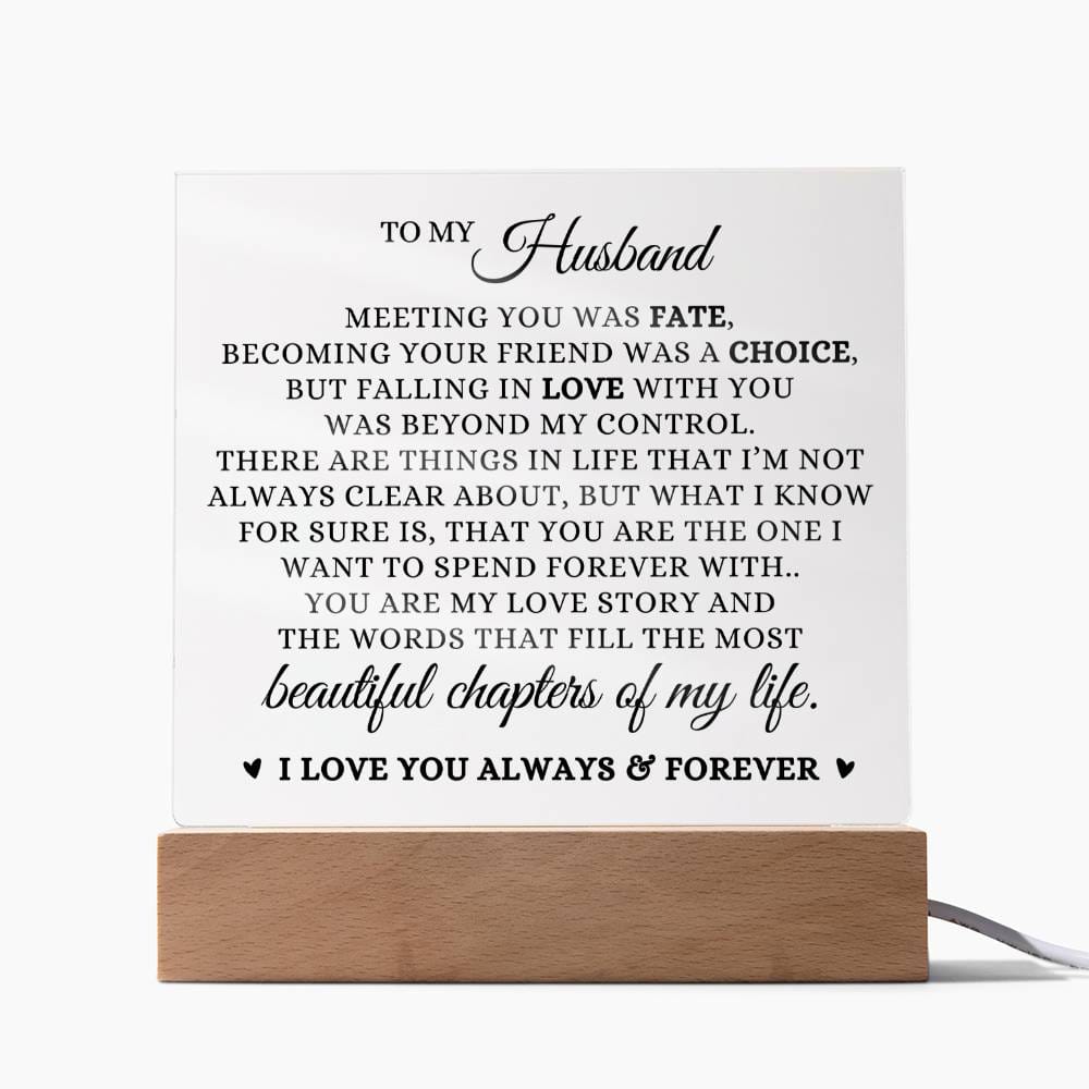 To My Husband "Falling In Love With You Acrylic Plaque