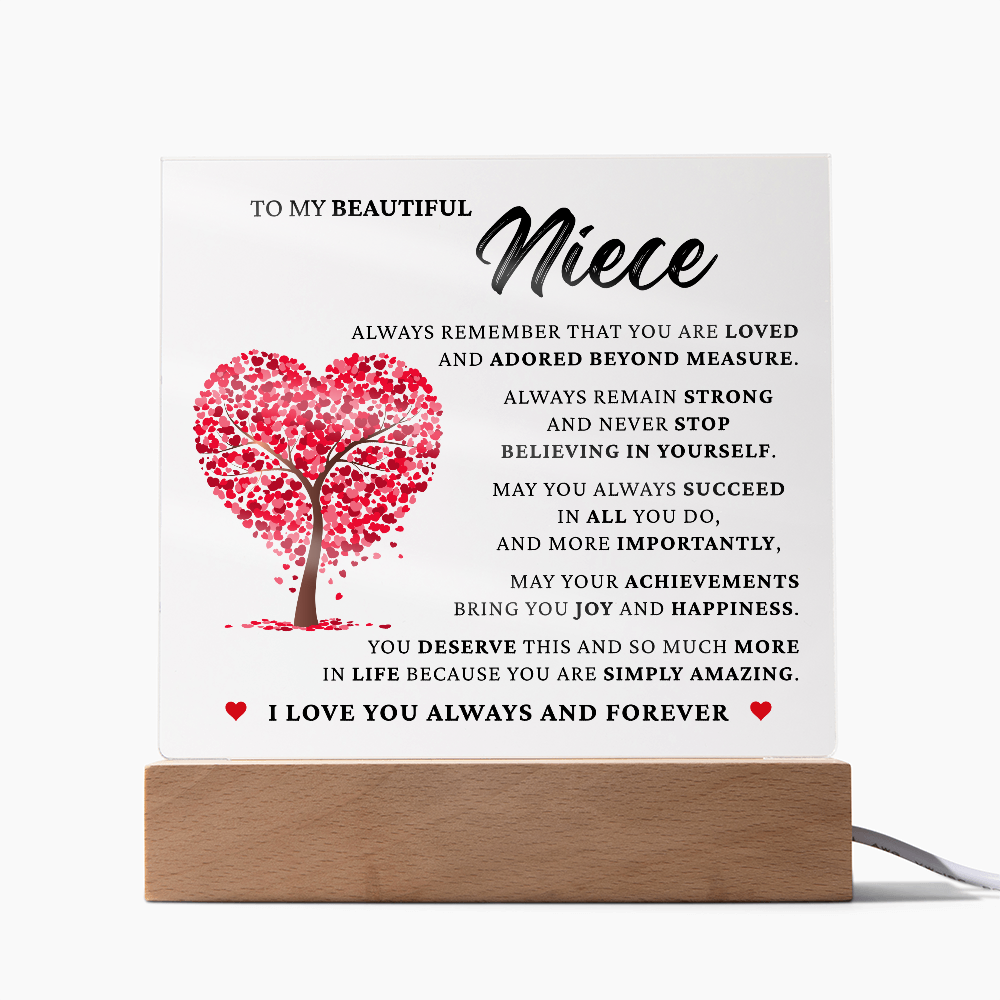 Acrylic Square Plaque - To My Beautiful Niece "You Are Simply Amazing"