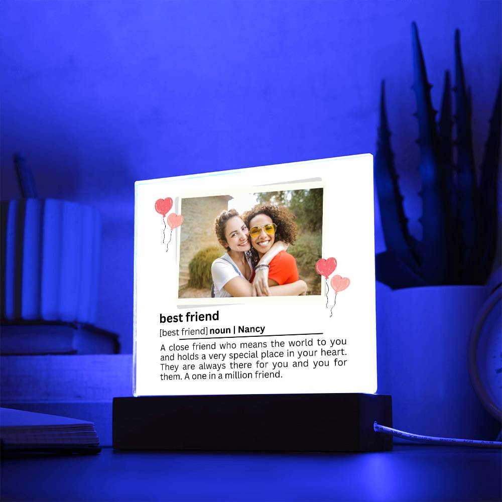 Customized Best Friend Plaque, Acrylic Square Plaque